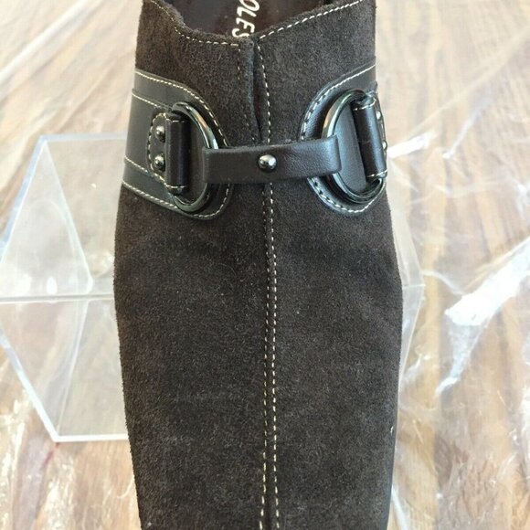 Aerosoles Shoes 7.5M Brown‎ Suede Mule 3” Heels Clogs Ring Decor In a Cinch Work - Picture 12 of 12